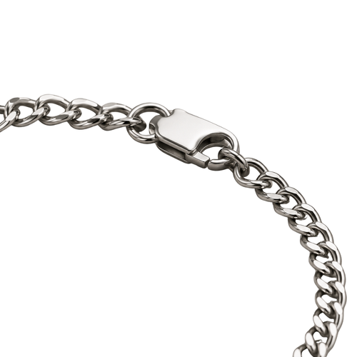 Polished Stainless Steel Fine Curb Bracelet – Silver | Westton Clower