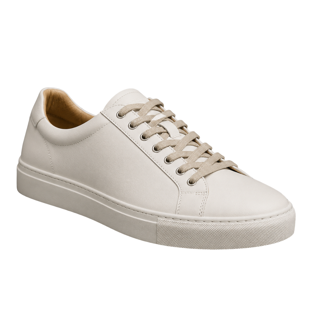 Premium Leather Low-Top Trainers – Off White | Westton Clower