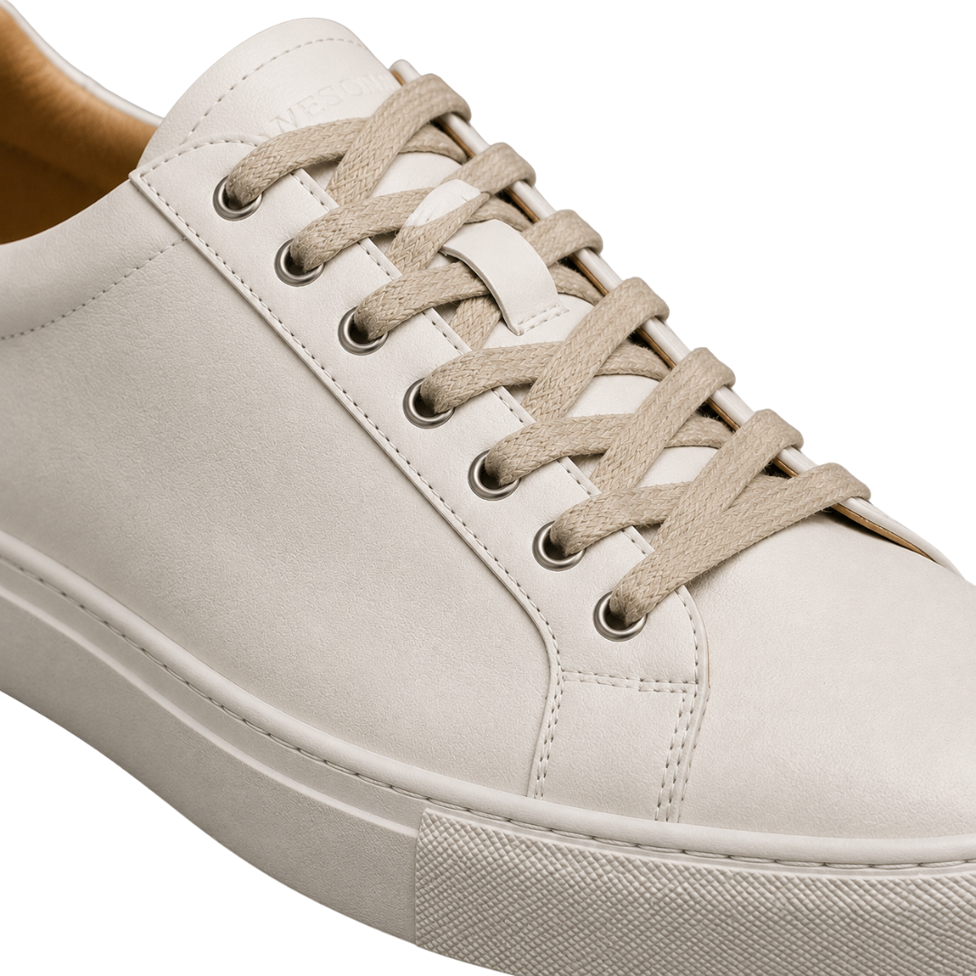 Premium Leather Low-Top Trainers – Off White | Westton Clower